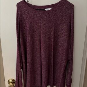 🚩(2 for $10) Time and Tru Maroon Knit Top